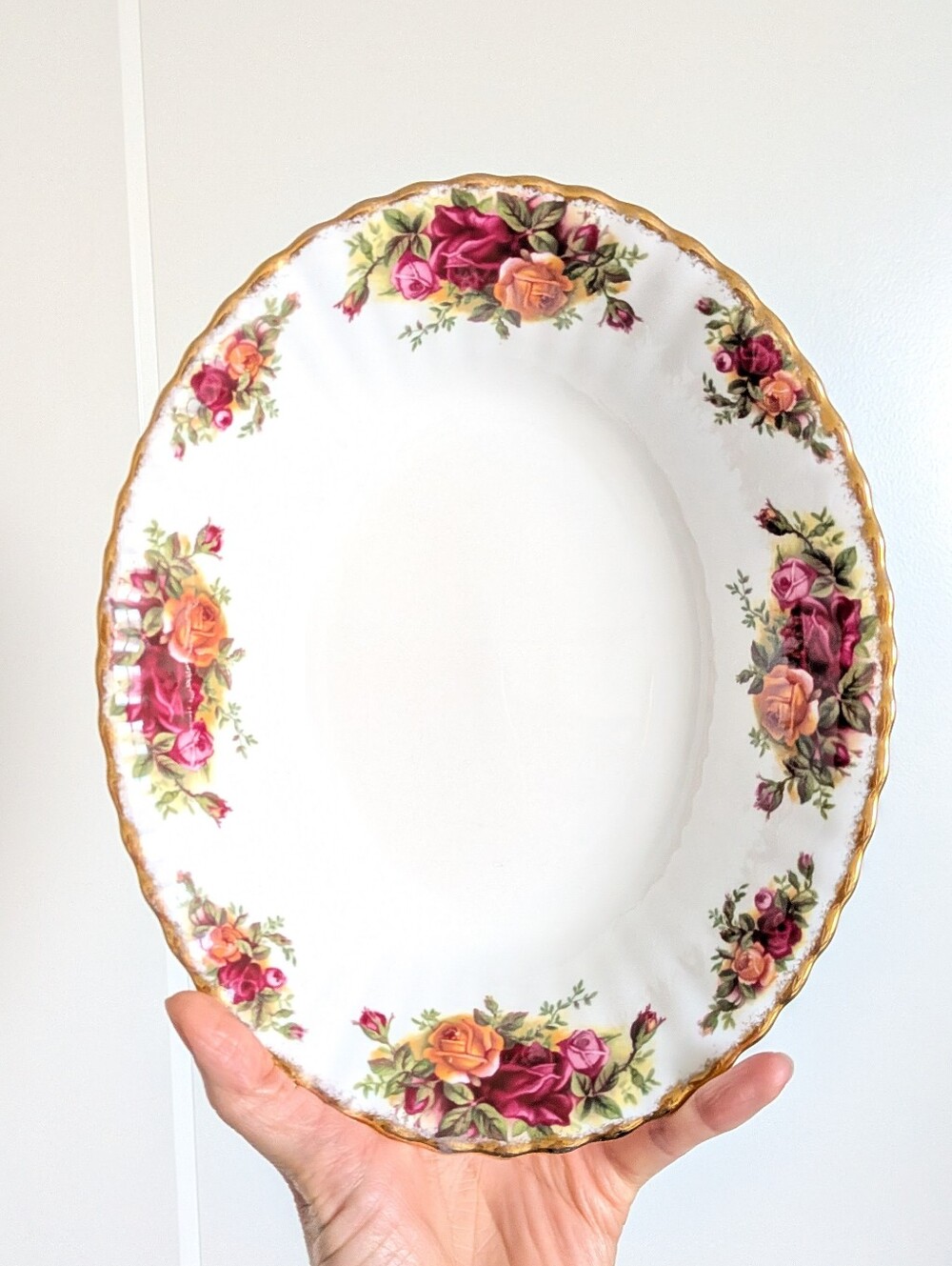 Royal Albert Old Country Roses Oval Open Vegetable Serving Bowl England Vintage